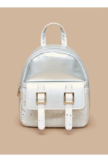 Flora Bella by Shoexpress Glittery Backpack with Adjustable Straps and Zip Closure