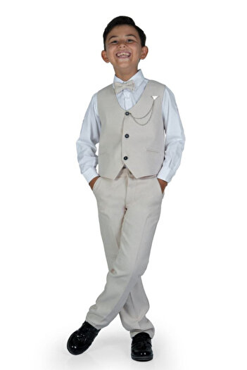 Tarz Çocuk Three-Button Boy's Vest Suit