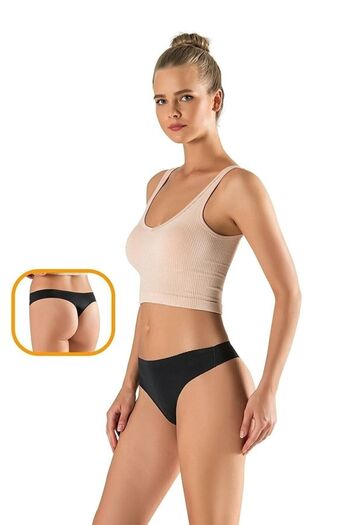Papatya Women's Laser Cut Seamless Non-Marking Panties Thong Flexible Recovery 4-Piece 4-Piece Panties Thong
