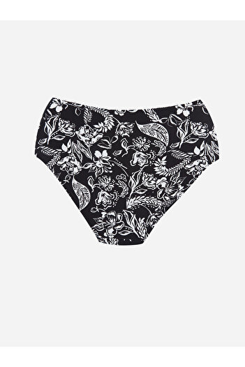 LC Waikiki LCW DREAM Damen-Bikinihose mit 1 Blumenmuster in Schwarz