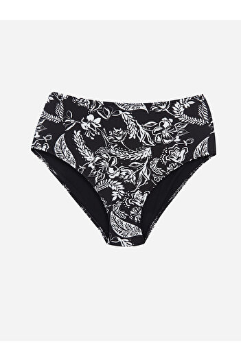 LC Waikiki LCW DREAM Damen-Bikinihose mit 1 Blumenmuster in Schwarz