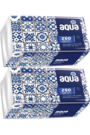 Aqua 250 Sheets Single Practical Wipes - Pack of 2