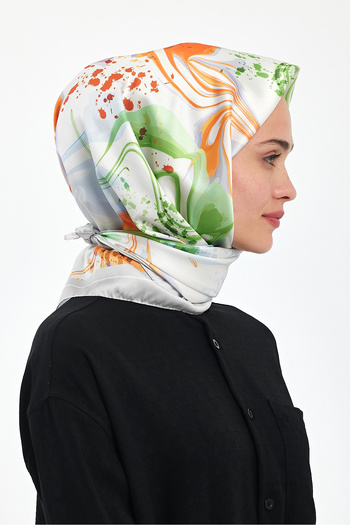 benguen Gray 34 Patterned Scarf
