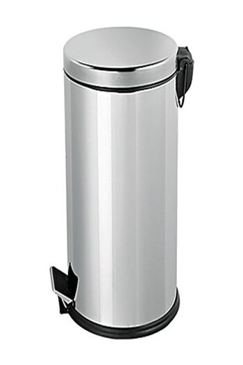 SistemTemizlik Stainless Steel Pedal Chrome Trash Can 16 Lt / Kitchen / Balcony / Restaurant / Bathroom