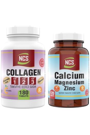 NCS Collagen Type 1-2-3 Collagen 1000 Mg Glutathione 180 Tablet Calcium Magnesium 120 Tablet