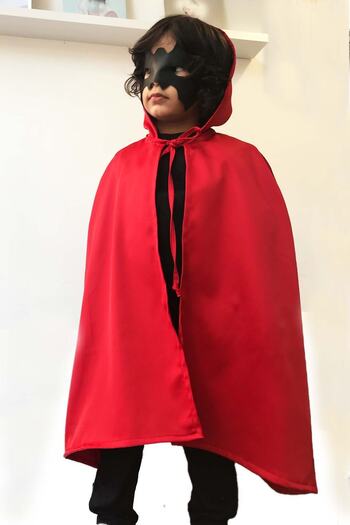 Shecco Babba Unisex Red Halloween Hooded Cloak and Mask Set
