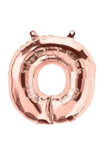 Deniz Party Store Rose Gold Foil Balloon 36- 40 cm (O) Letter / (0) Zero Number as Used