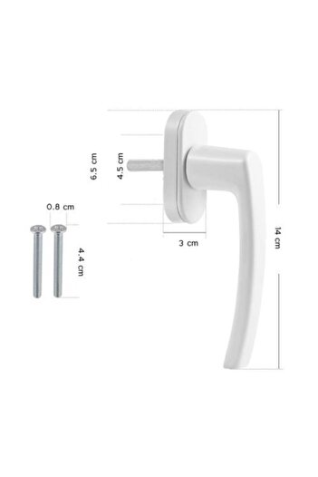 BYZStore Beyaz Renk Pvc Plastik Pencere / Kapı Kolu (2 Adet)