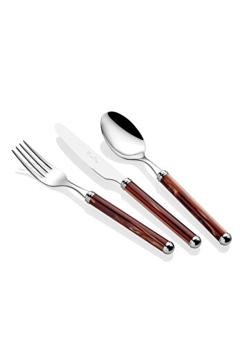 RİVADOSSİ SANDRO Rivadossi Rodi Brown 75 Piece Cutlery Set