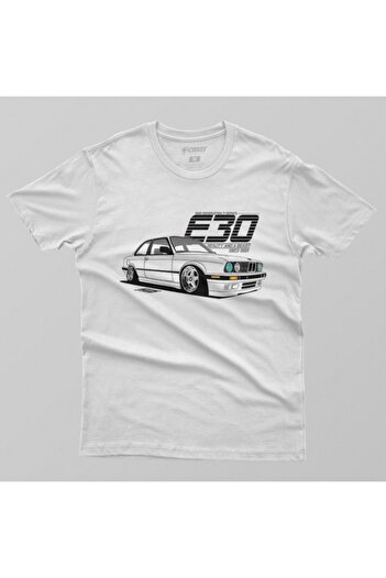 Crazy Tricou alb Bmw E30 Beast Beauty pentru bărbați