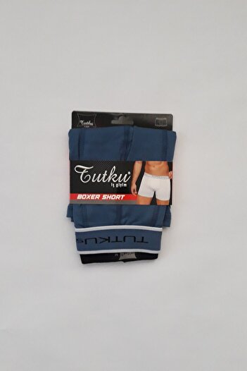 Tutku Ανδρικό Lycra Elastan Sports Boxer Aviator Blue Color 4 Pack Βαμβακερό σορτς μπόξερ