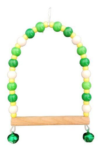 TUĞRA PET MARKET Tuğra Pet M. Handmade Bird Swing with Wooden Perch and Bell Toy, Budgie Swing