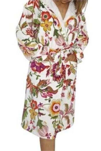 acartekstil Nevin Acar Hooded Patterned Bathrobe
