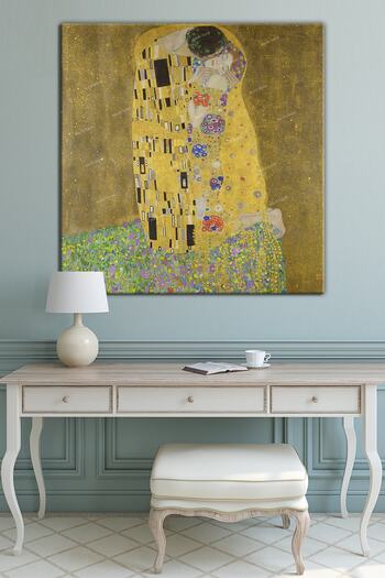 Morfil Sanat Atölyesi Gustav Klımt The Kiss Öpücük Dev Boyut Kanvas Tablo