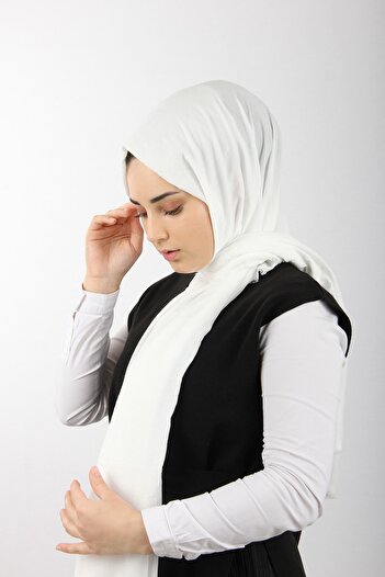Sima White Cotton Jazz Shawl