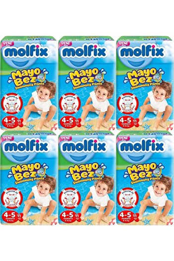 Molfix Swimming Pants (Swimsuit Cloth) Size:4-5 (9-15kg) 66 Pieces
