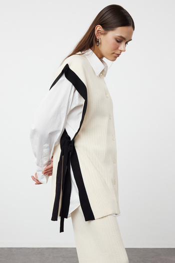 Trendyol Modest Stone Color Blocked Vest and Trousers Set - Slit Detail TCTAW24US00087