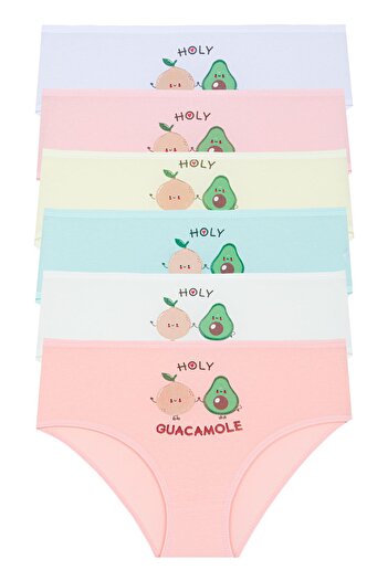 Miss Blue Moon Girl's Colorful Printed Panties 6 Pieces 6115