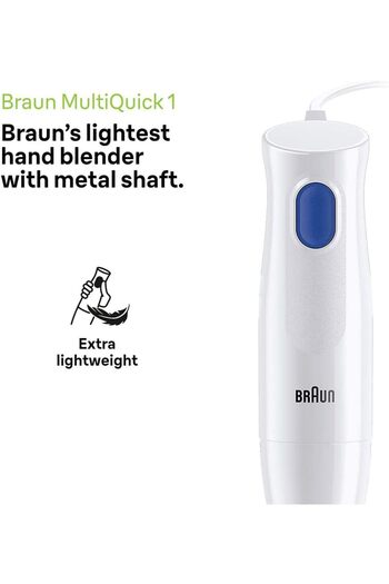 Braun Hand Blender, 450 W. Chopper 350ml, metal, 1 speed, Lightweight, SplashControl - MQ 10.201 M