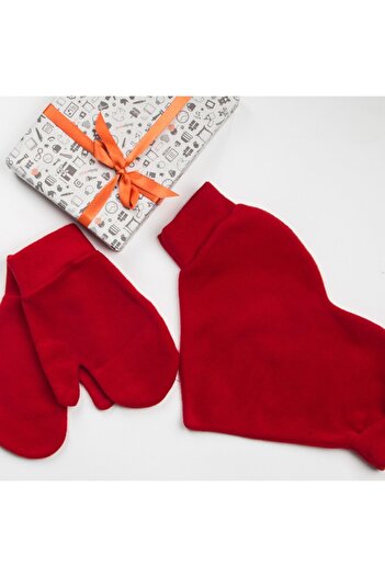 Hediyesepeti Love Glove - Fleece Lover Glove - Heart Shaped Lover Glove Combination