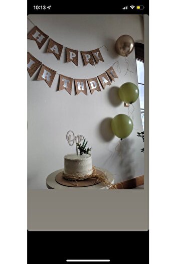 Modayna Ahşap Pasta Süsü 1 Yaş One