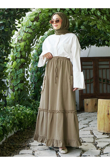 Neways Neways Denim Skirt - Khaki