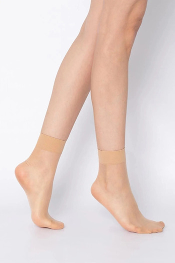 comstar 20 Den Black and Tan Women's Thin Socks