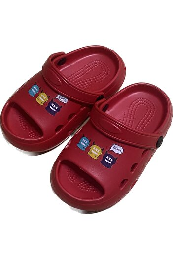 Sonimix Children's Red Printed Light Sole Slippers Sandals