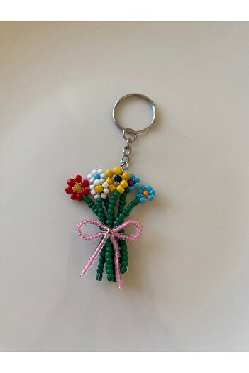 Stoneday Colorful Daisy Bouquet Design Handcrafted Keychain