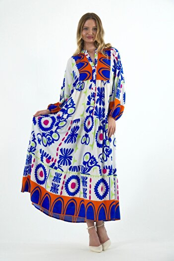 ABBRA Women's Katleya Model 100% Cotton Summer Dress