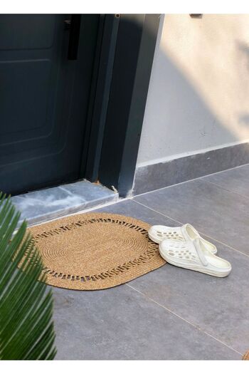 SFB Home Textile Jute Door Mat, Bohemian Style Mat, Washable, Door Front Mat, Modern Mat, Double Sided