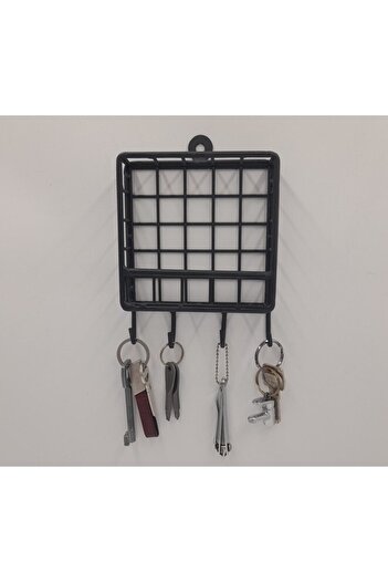 GO DEKOR New Model Mini Cute Metal 4-hook Wall Keychain Rack - 12x12x2