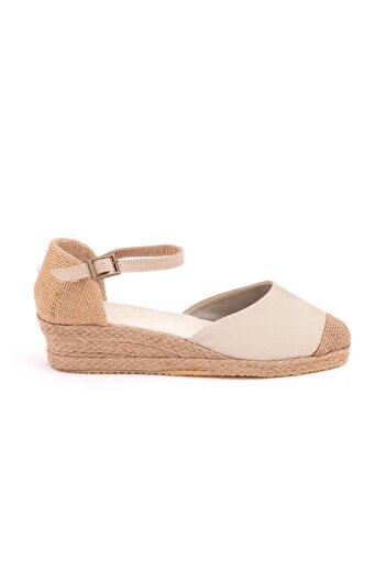 Star Tombis Beige Straw Jute Banded Casual Women's Espadrille - Real Handmade
