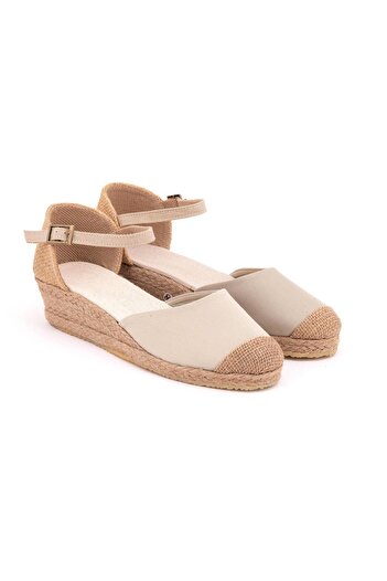 Star Tombis Beige Straw Jute Banded Casual Women's Espadrille - Real Handmade