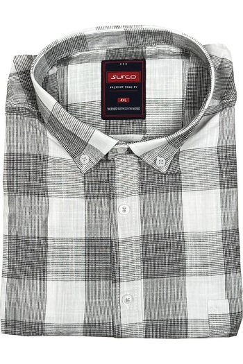 Surco Short Sleeve Checkered LarGe Size Shirt