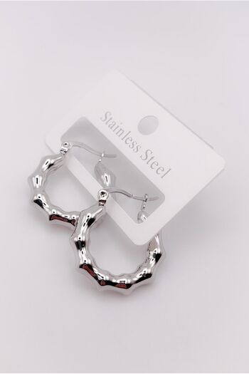 Trinos Steel Earrings Curved Earrings Asymmetric Hoop Earrings