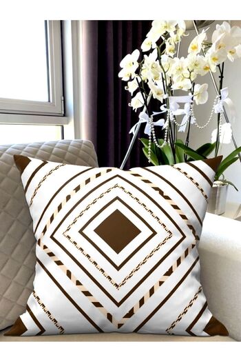 Ardizayn Ethnic - Velvet Fabric (coffee) Throw Pillow Cover - Double Sided Print