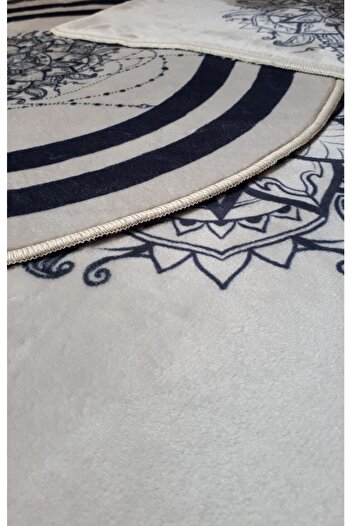 Ardizayn Madalyon - Pamuk Dokuma Taban, Yuvarlak Banyo Halısı (115X115-60X60-40X60 CM 3'LÜ SET)