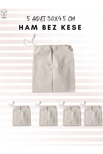 ALERSS 30x45 Cm 5 Adet Hambez Kese -bavul Içi Düzenleyici Ayakkabı Saklama Torbası, Ham Bez Kese