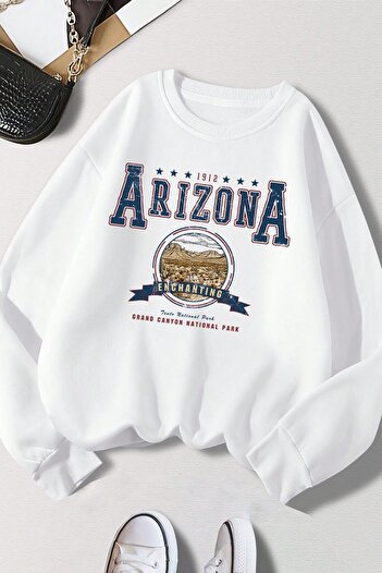 MODAGEN 1912 Arizona Printed - Unisex White Oversize φούτερ