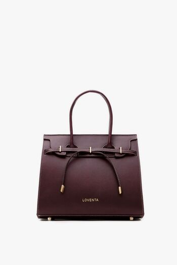 LOVENTA Midsize Hand Bag Dark Claret Red Ciara