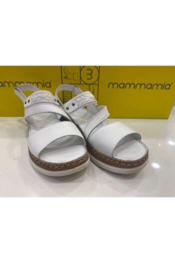 Mammamia D24YS-1640 White Women's Flat Sandals