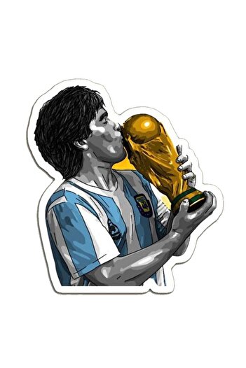 MegaSticker Autocolant Diego Armando Maradona pentru Motor, Cască, Laptop, Auto 13x12cm