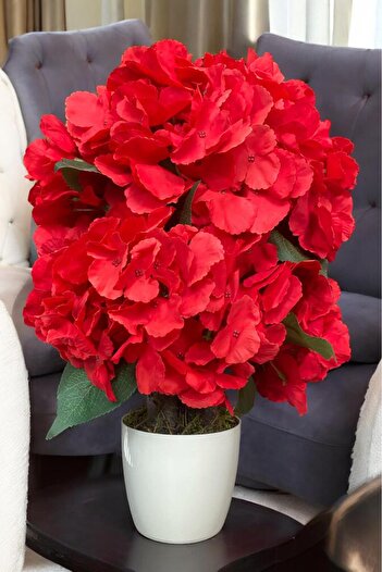 YAPAY ÇİÇEKÇİNİZ Artificial Hyacinth Tree in White Pot 40 cm