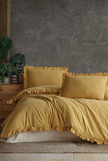 Macas Home Daphne 100% Cotton Frilly Double Duvet Cover Set 200*220 DPHNCKT