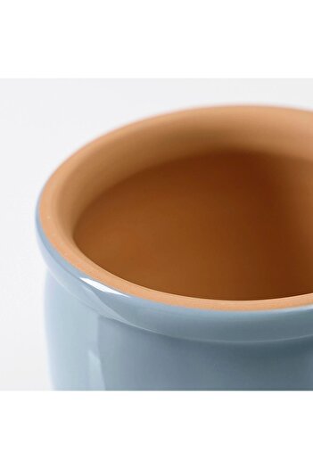 IKEA 2 Adet Country Tarzı Seramik Saksı Açık Mavi 12 cm