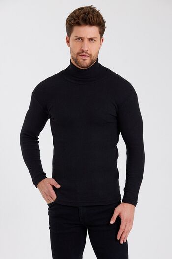 Bentillo Men's Black Turtleneck Camisole Sweater
