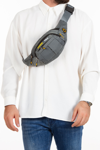 Newish Black Unisex Cross Shoulder and Waist Bag