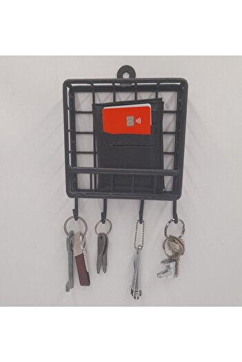 GO DEKOR New Model Mini Cute Metal 4-hook Wall Keychain Rack - 12x12x2