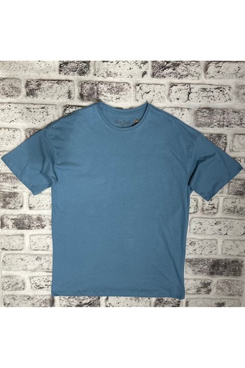 Wise Ανδρικό μπλουζάκι Oversize με στάμπα μπλε πλάτη